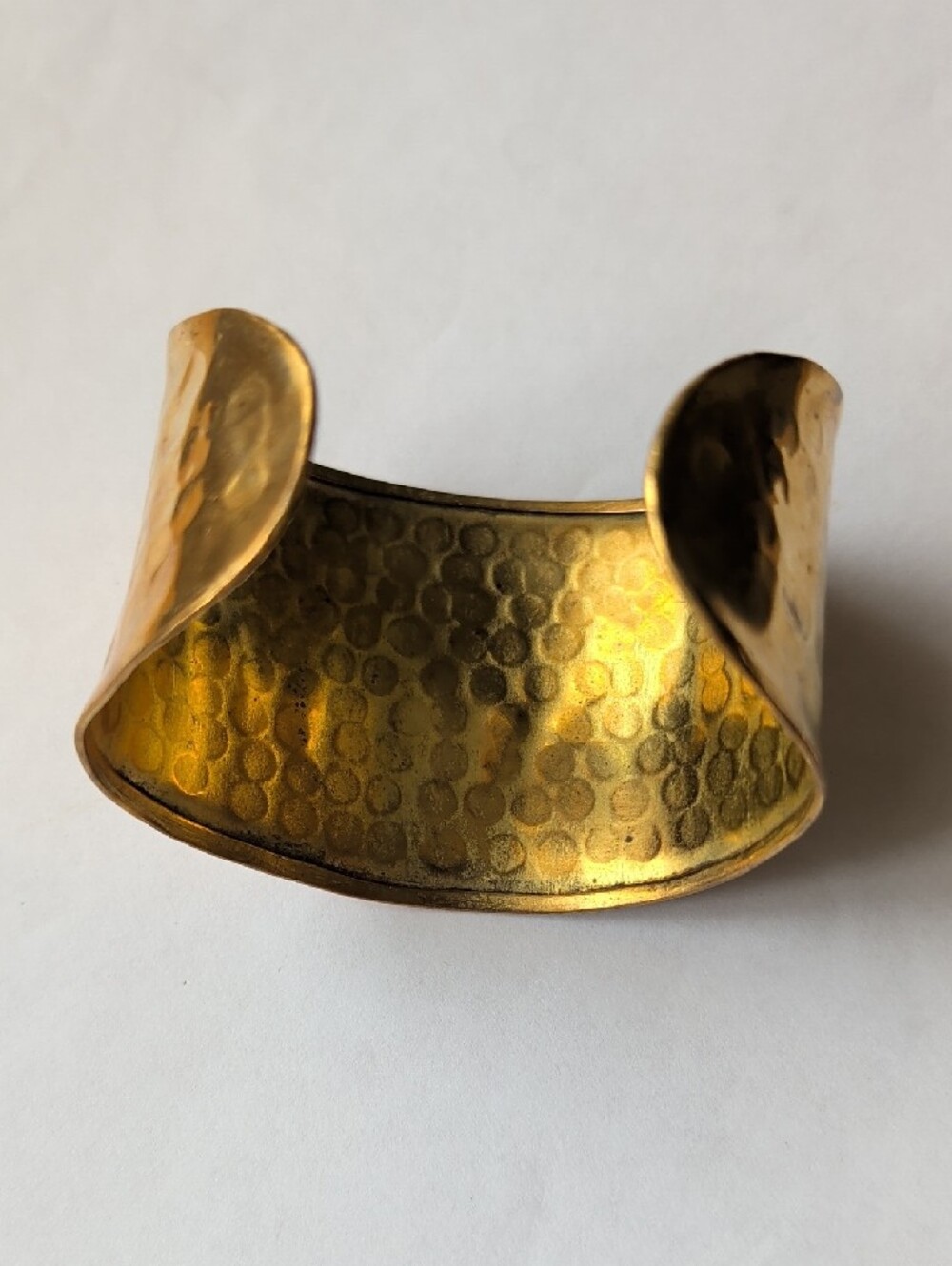 Hammered Brass Wide Cuff Isis Bracelet - Picture 2 of 6